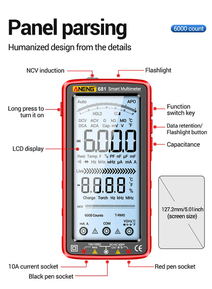 681 Rechargeable Digital Professional Multimeter Voltage Tester