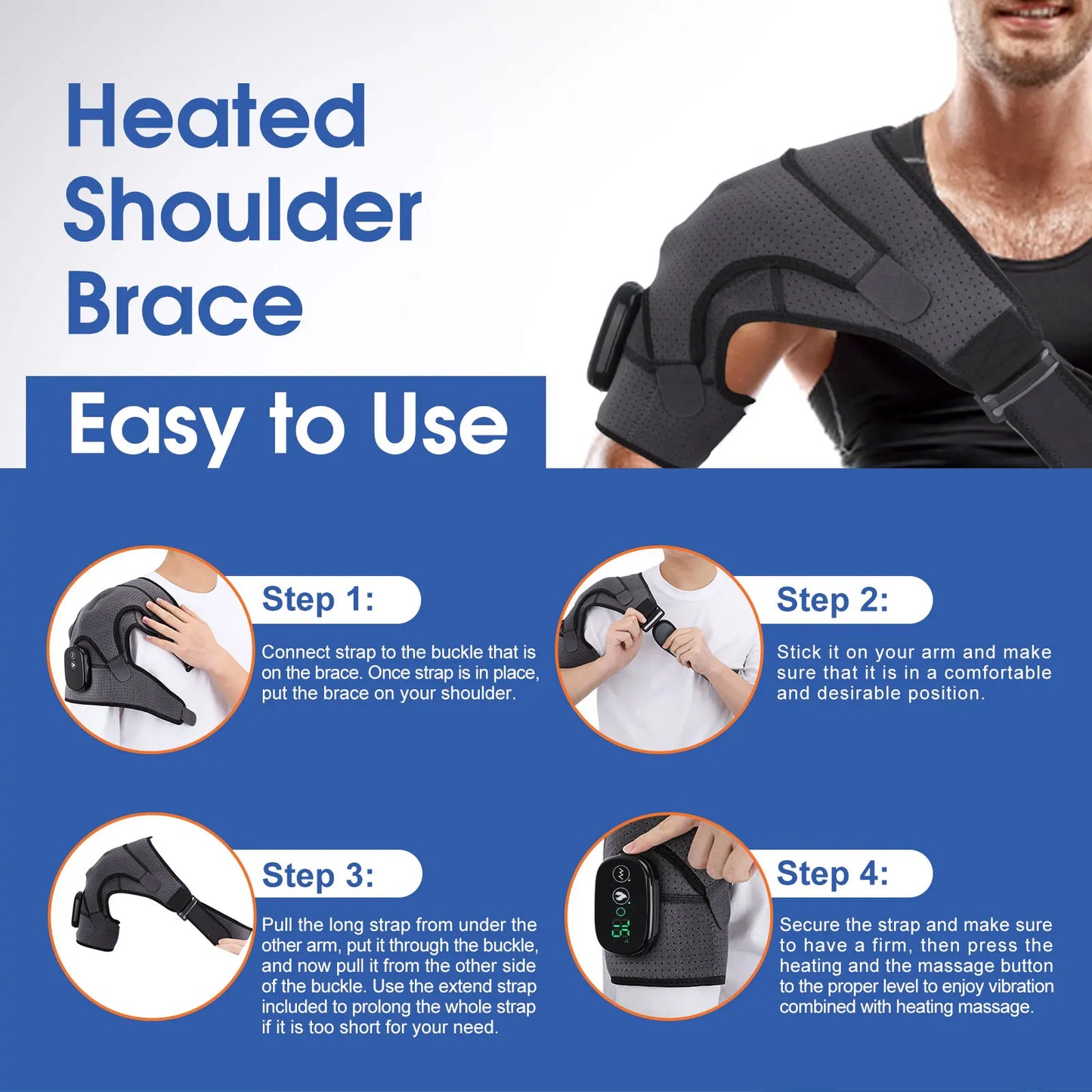 Electric Heating Shoulder Brace LED Display Vibration
