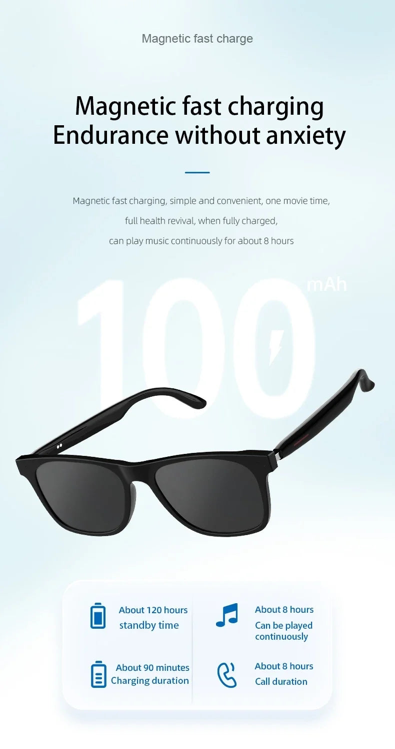 Smart Glasses  Remote Shoot Bluetooth Sunglasses AI Voice