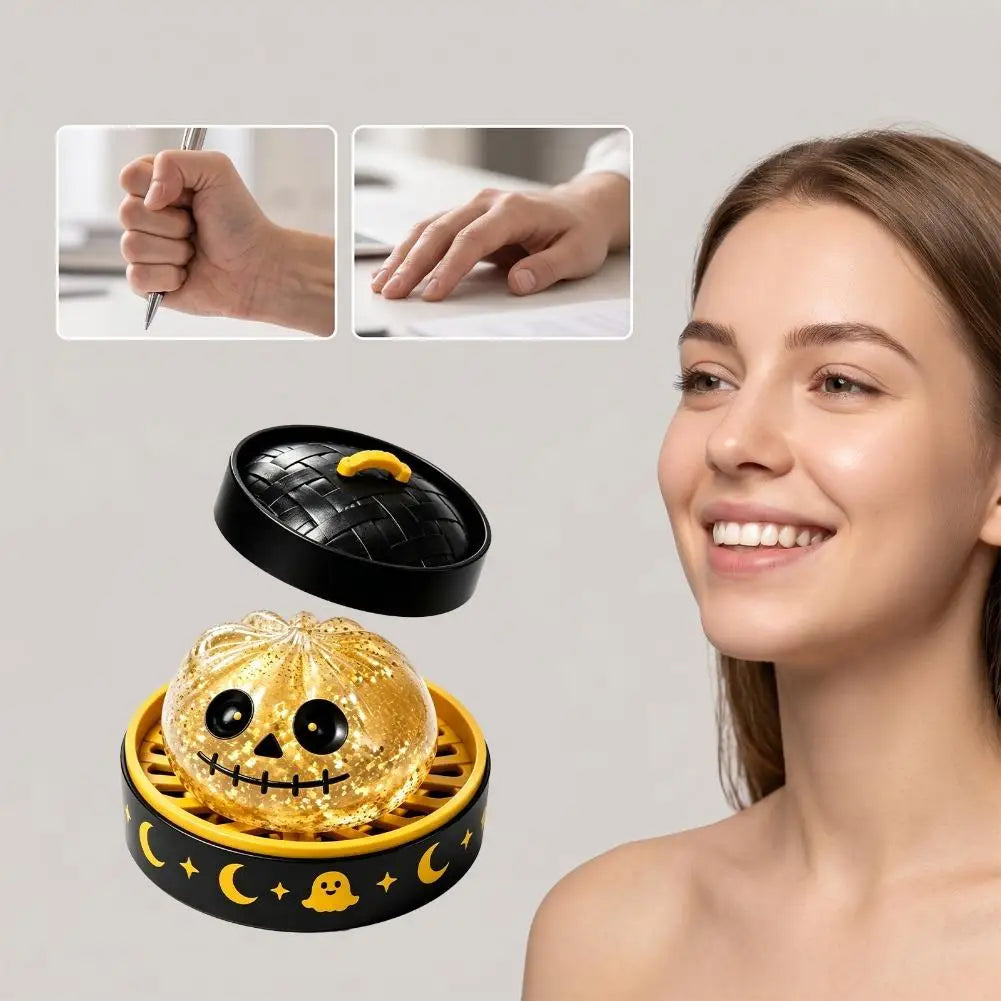 Soft Squishy Dumpling Toy With Halloween Theme Box