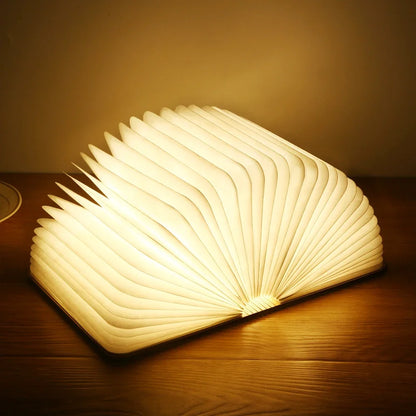3D Wooden Foldable LED Book Night Light 3 / 5 Lighting Colors