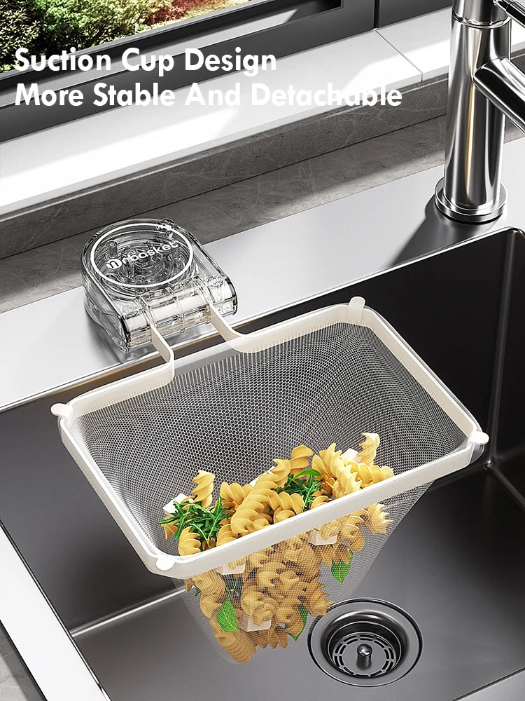 Kitchen Sink Filter Rack Suction Cup Iron Drain Filter