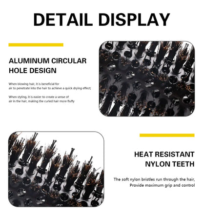 Handle Round Rolling Brush Straight Twill Hair Comb