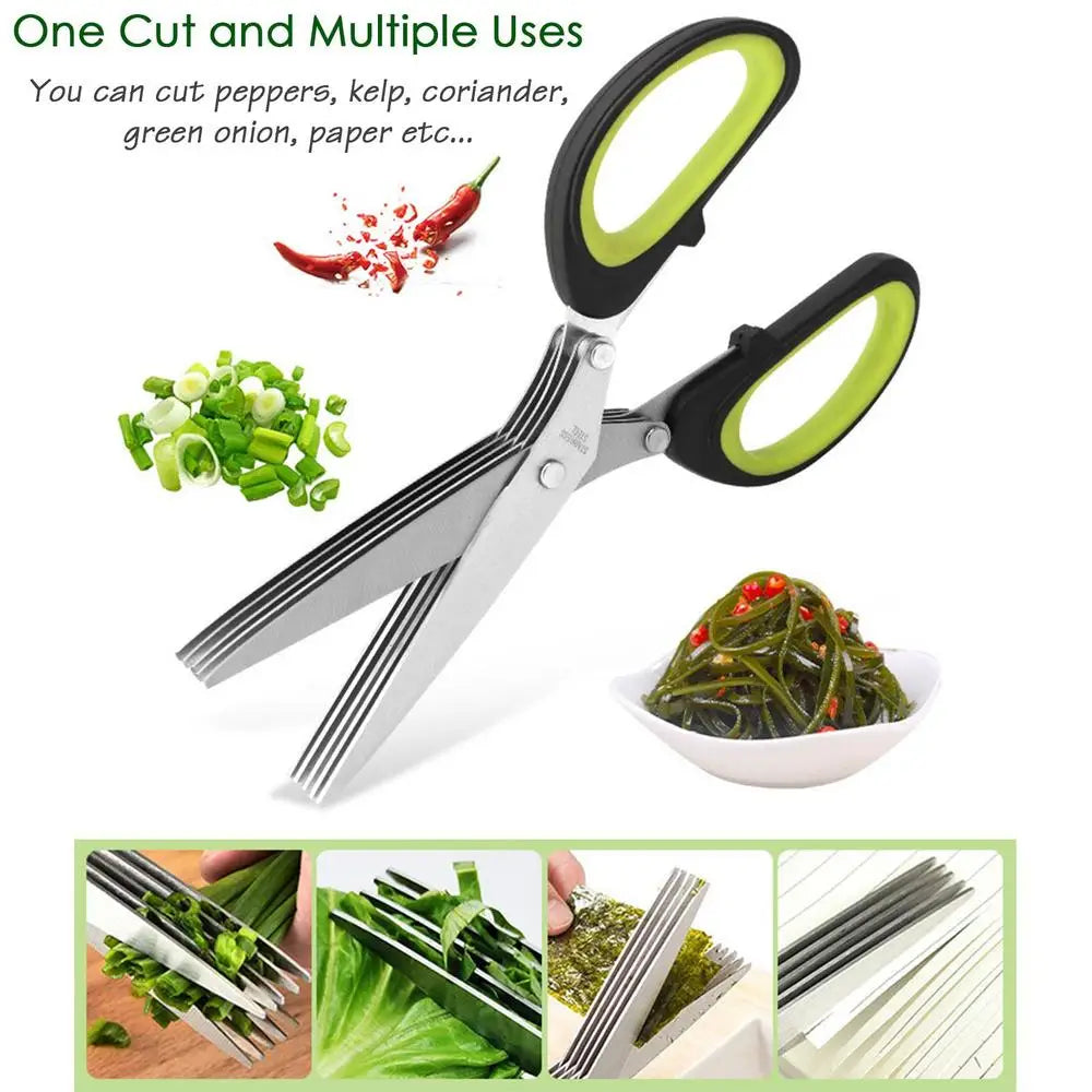 Multi Layer Scissor Kitchen Shears 5 Blade Stainless Steel