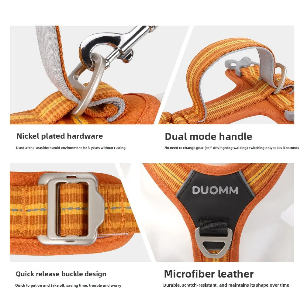 Car Safety Dog Harness with Dual Handle Quick Release