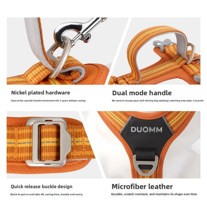 Car Safety Dog Harness with Dual Handle Quick Release