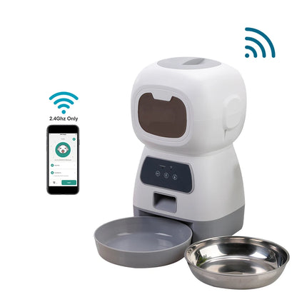 3.5L Automatic Pet Feeder For Cats WiFi Smart Swirl