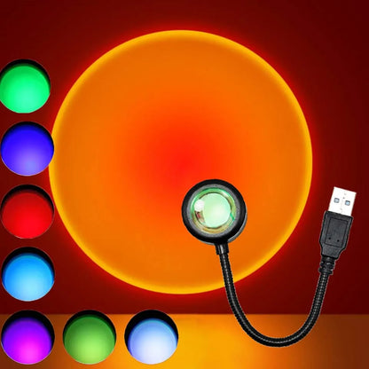 USB Night Light LED Sunset Lamp Projector Photography Wall