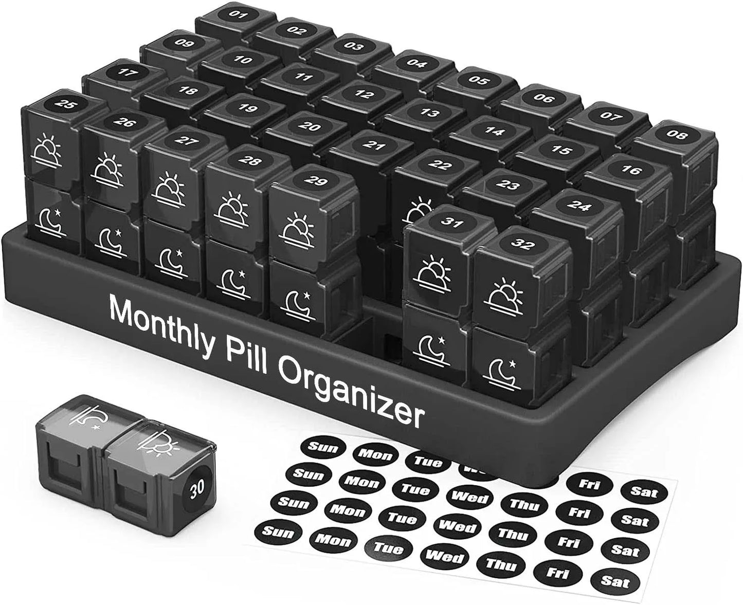Monthly 31/32 Grids Pill Box Case Container Organizer