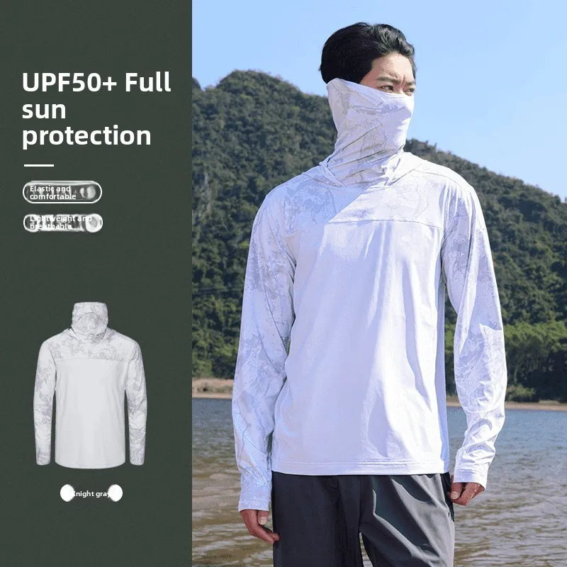 Men's Summer Outdoor Cycling Fiing Sun Protection Ice Silk