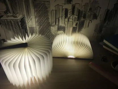 3D Wooden Foldable LED Book Night Light 3 / 5 Lighting Colors