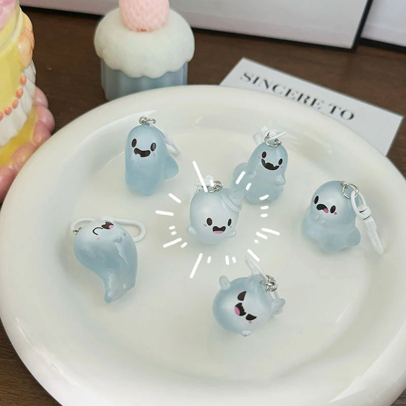 Luminous Halloween Ghost Key Chain Cartoon Jelly Doll