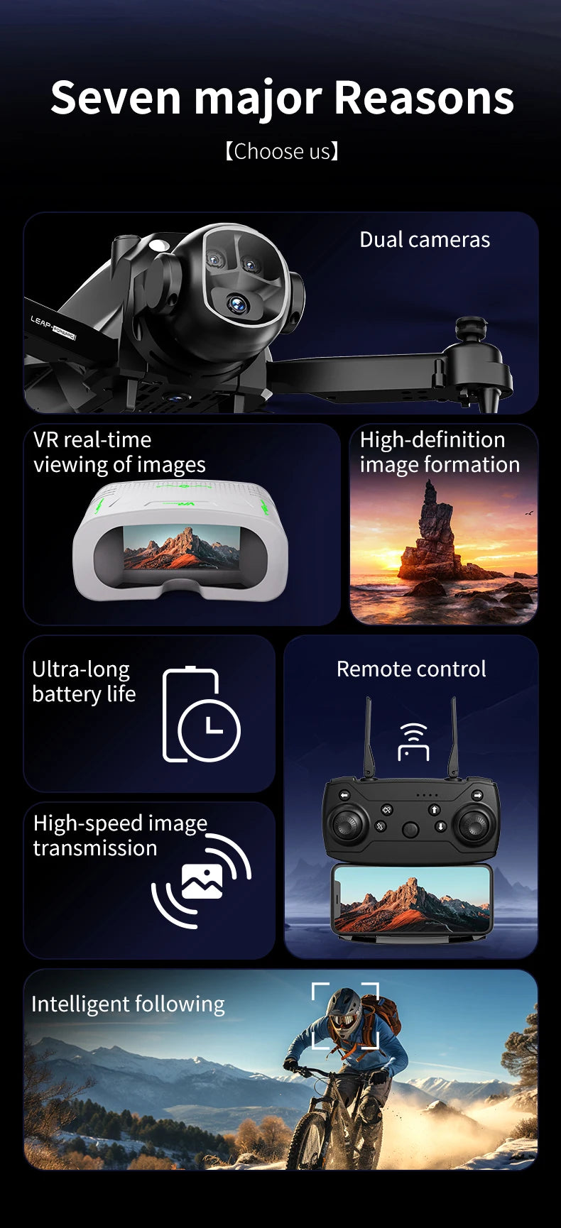 Upgrade E4 Drone 8K HD Dual Camera Professional Aerial