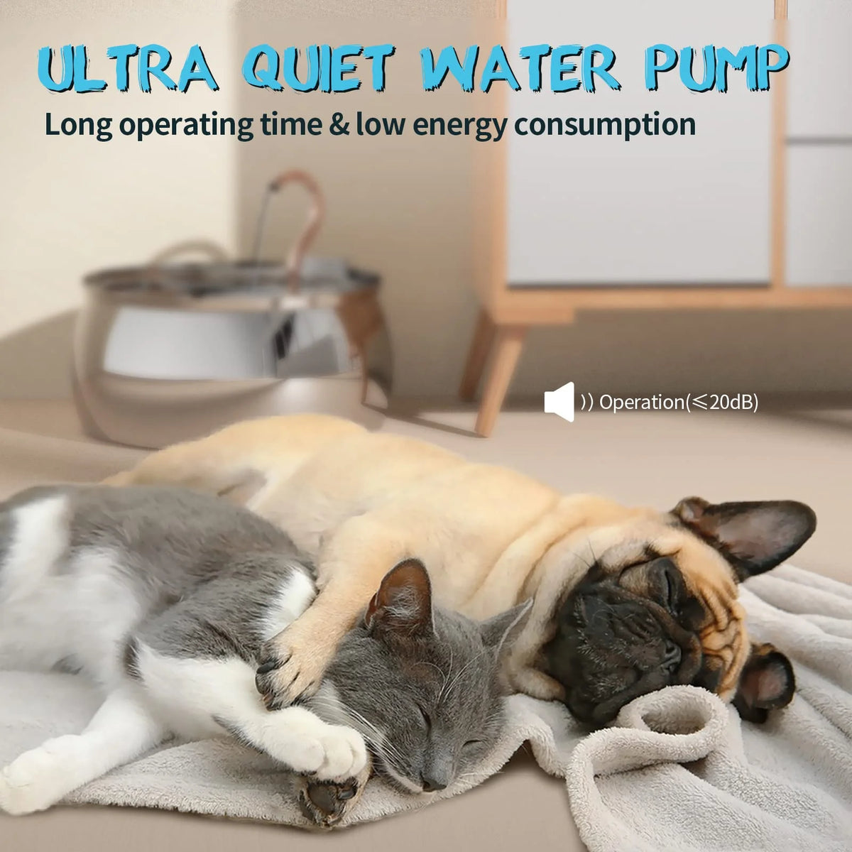 304 Stainless Steel Pet Water Fountain 4L/135 Oz with Faucet
