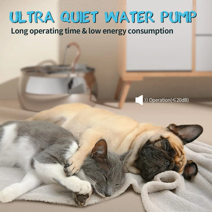 304 Stainless Steel Pet Water Fountain 4L/135 Oz with Faucet