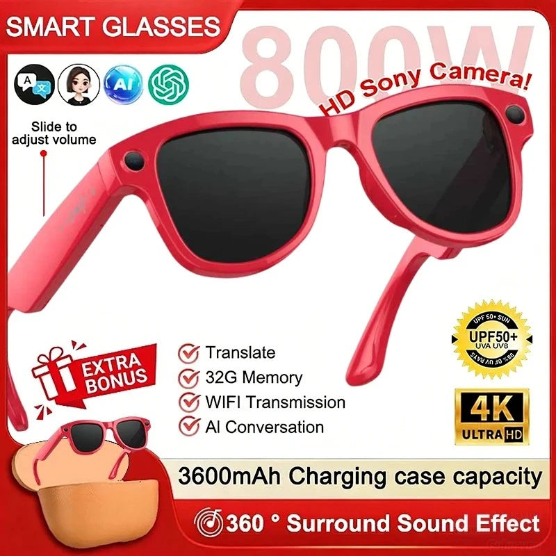 AI Smart Glasses M02 Ultra 1080P HD Camera ChatGPT