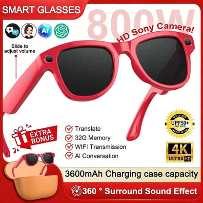 AI Smart Glasses M02 Ultra 1080P HD Camera ChatGPT