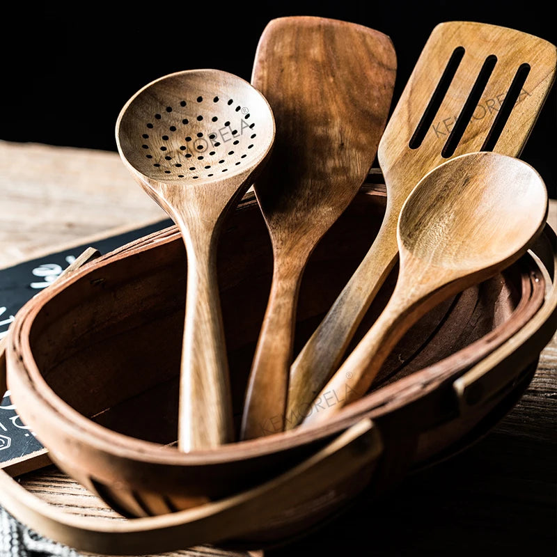 Wooden Spoons For Cooking, Wooden Utensils Set