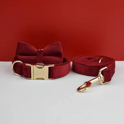 Velvet Collar Free Engrave Dog Collar Leash Dog Collars