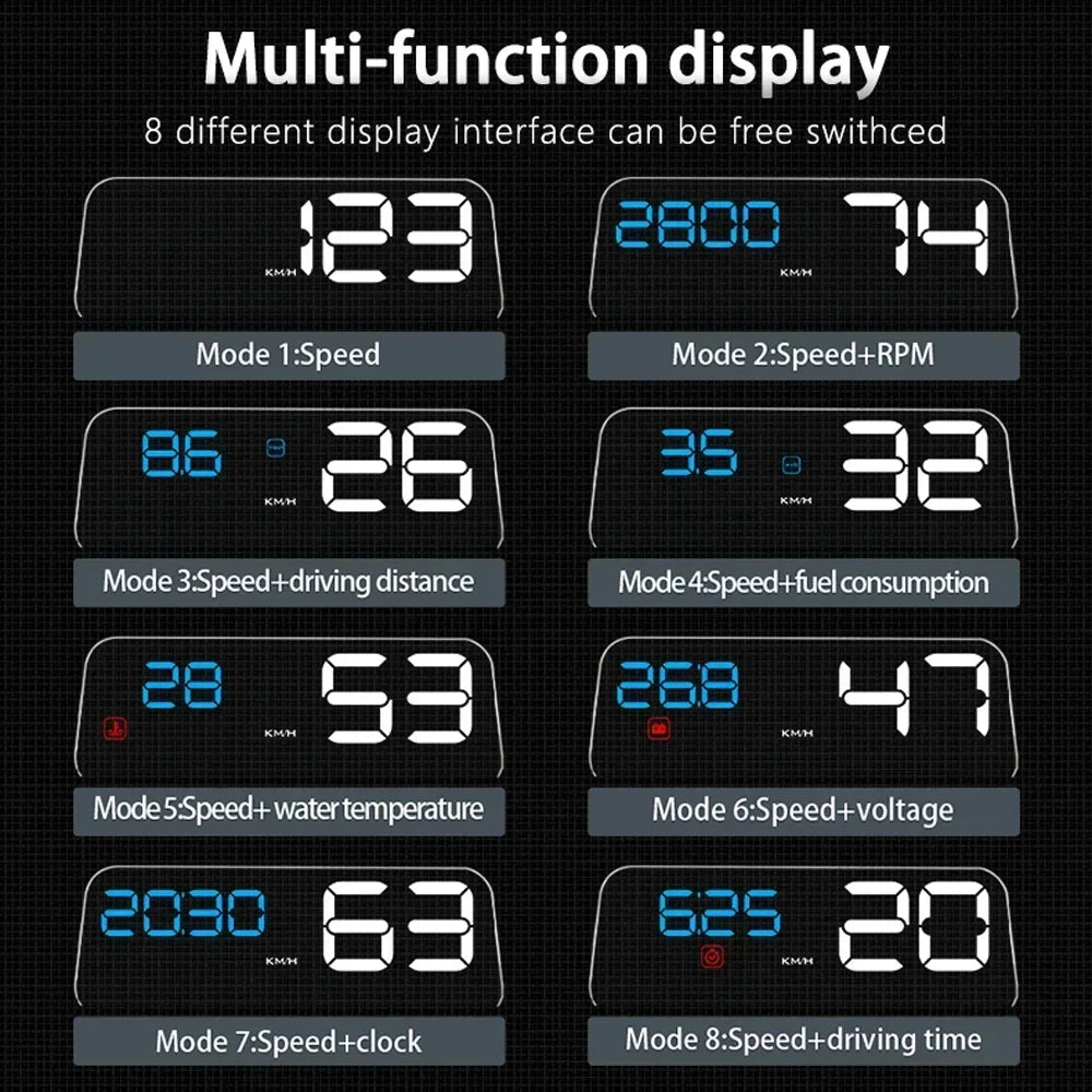 Gauge Display Car Head Up LCD Car Digital Odometer