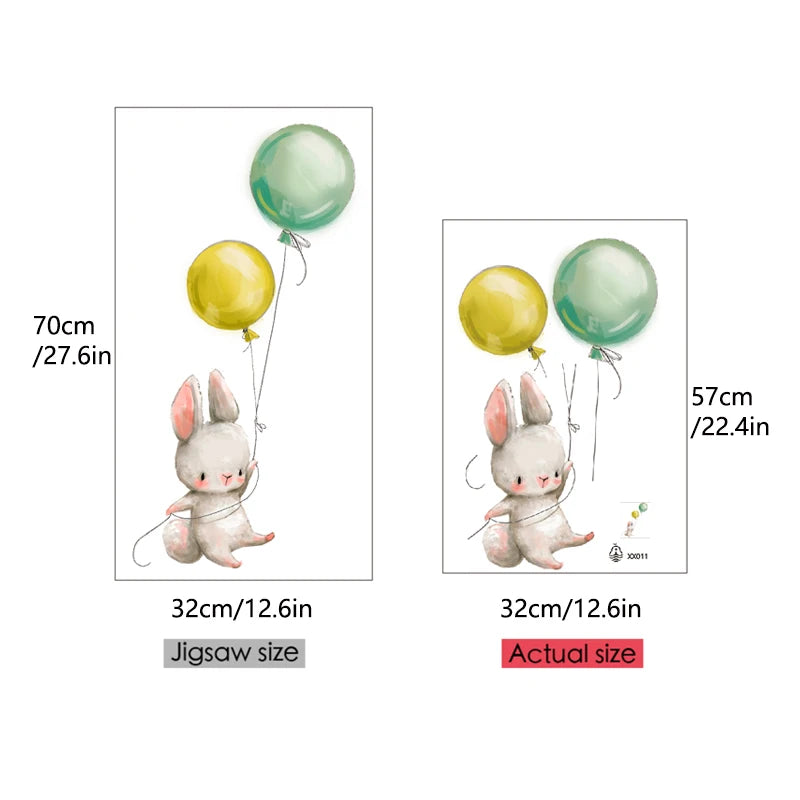 Lovely animal panda rabbit koala and balloon bedroom