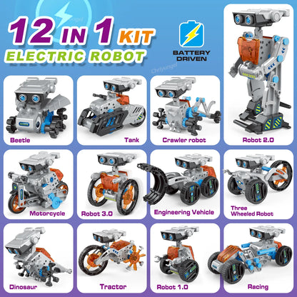 12-in-1 STEM Robot Building Kit Toys DIY Engineering Construction
