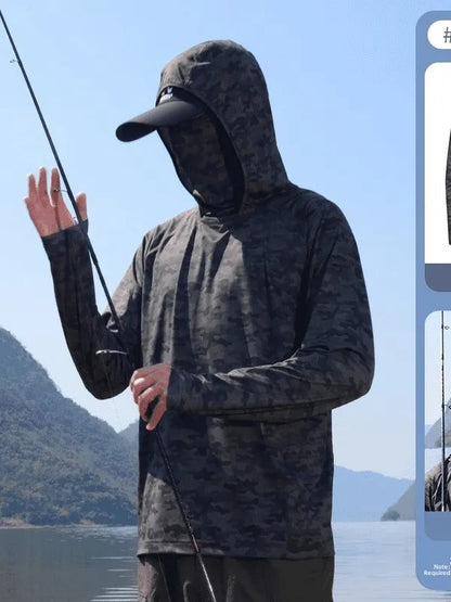 Men's Summer Outdoor Cycling Fiing Sun Protection Ice Silk