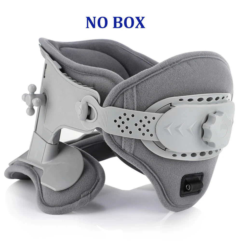 3 in 1 Neck Cervical Traction Electric Heating Spine Stretcher Support Collar Home