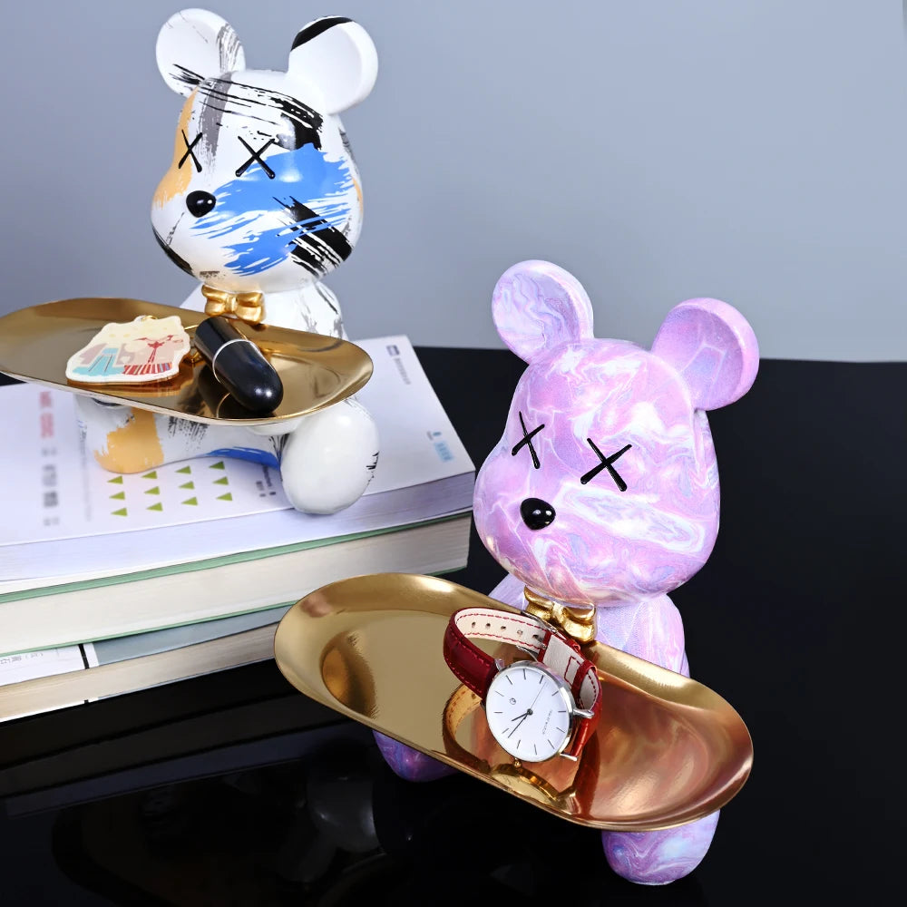 Colorful Bear Statues and Sculptures Butler Figure Ornaments