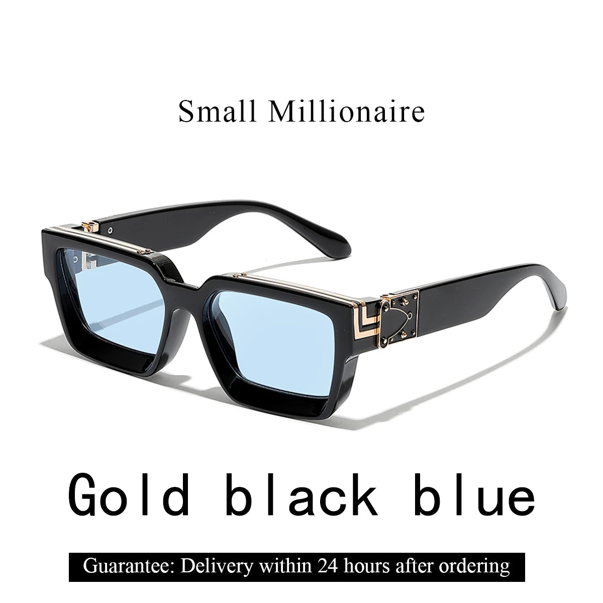 Retro Black Millionaire Shades Luxury Sunglasses