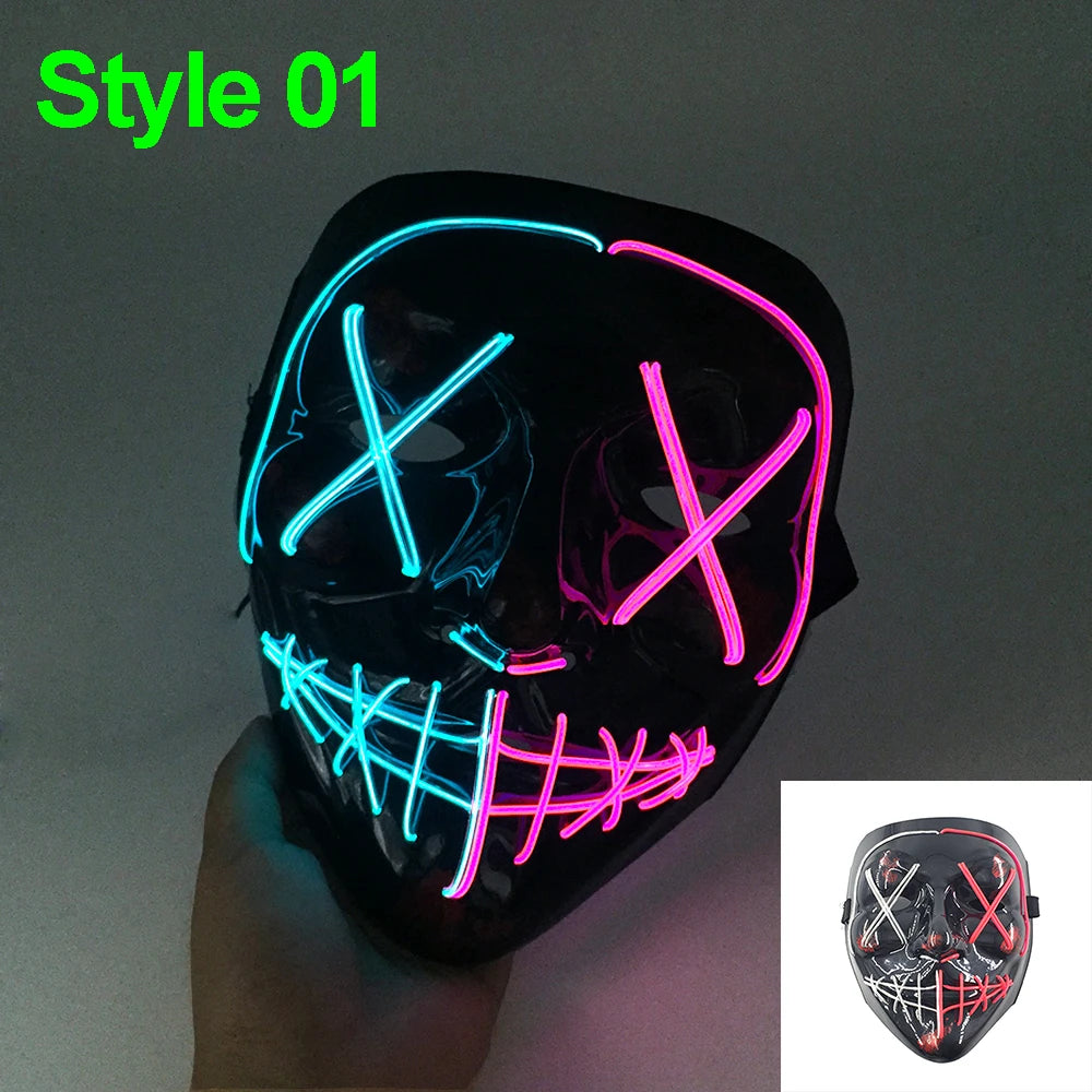 Halloween Party Supplies Luminous LED Purge Mask