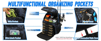 Fishing Backpack 45L Cooler Fishing Tackle Storage Bag
