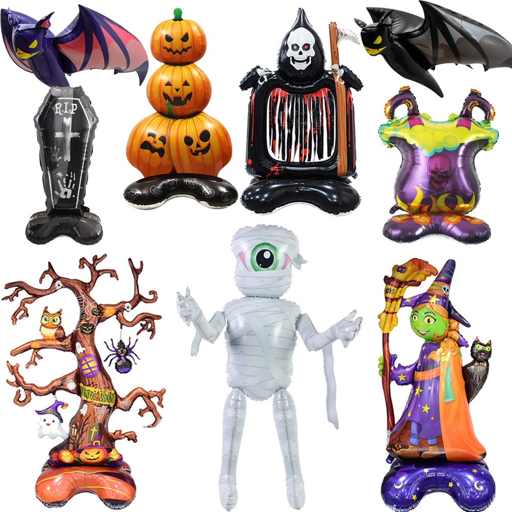 Halloween Decoration Balloons Foil Pumpkin Ghost Dead Tree Witch Mummy Bat Spider Balloon