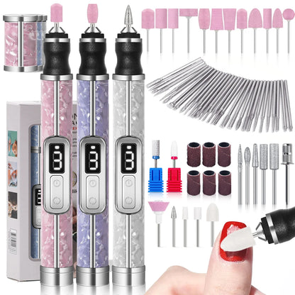 Cordless Electric Nail File Set 4 Adjustable Speeds