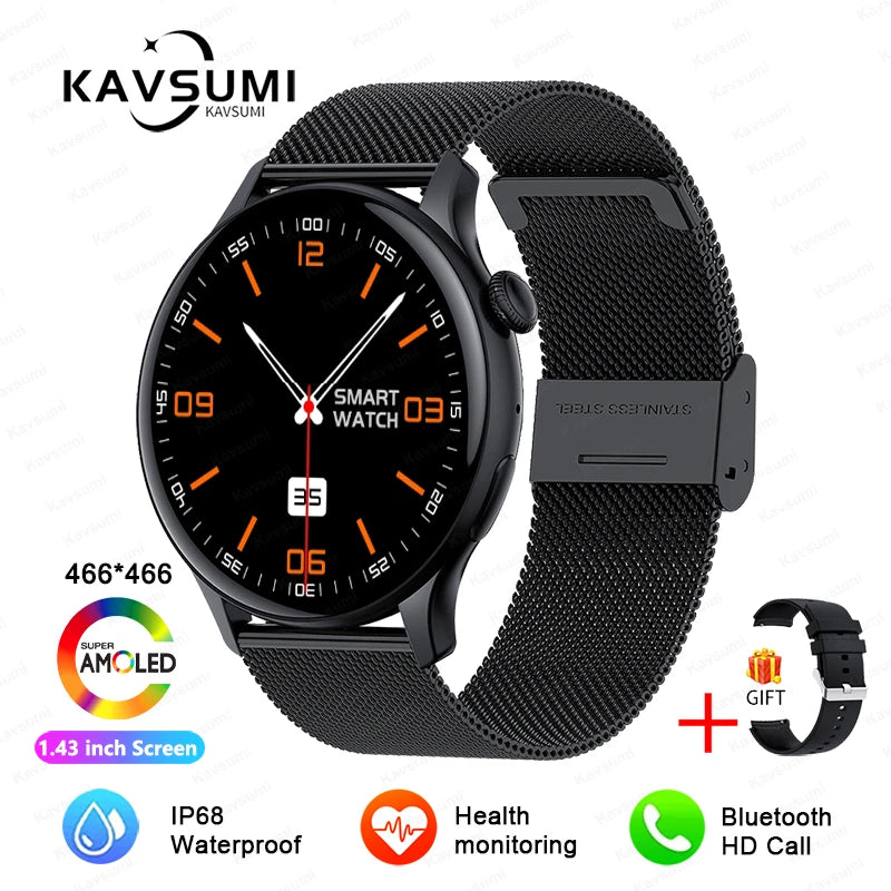 NFC Smart Watch Amoled HD GPS Track Sports Heart Rate