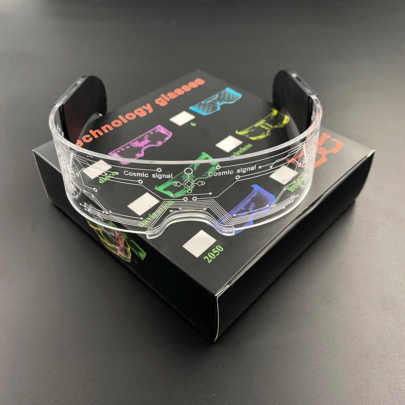 New Acrylic Luminous Glowing Cyberpunk Glasses LED Light