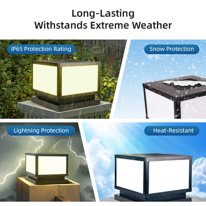 Outdoor Lighting Pillar Lights Remote Control Solar Chapiter Lamp