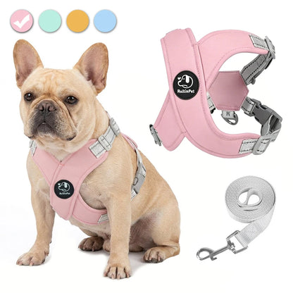 Dog Harness Leash Set Reflective Adjustable Pet Vest Harness