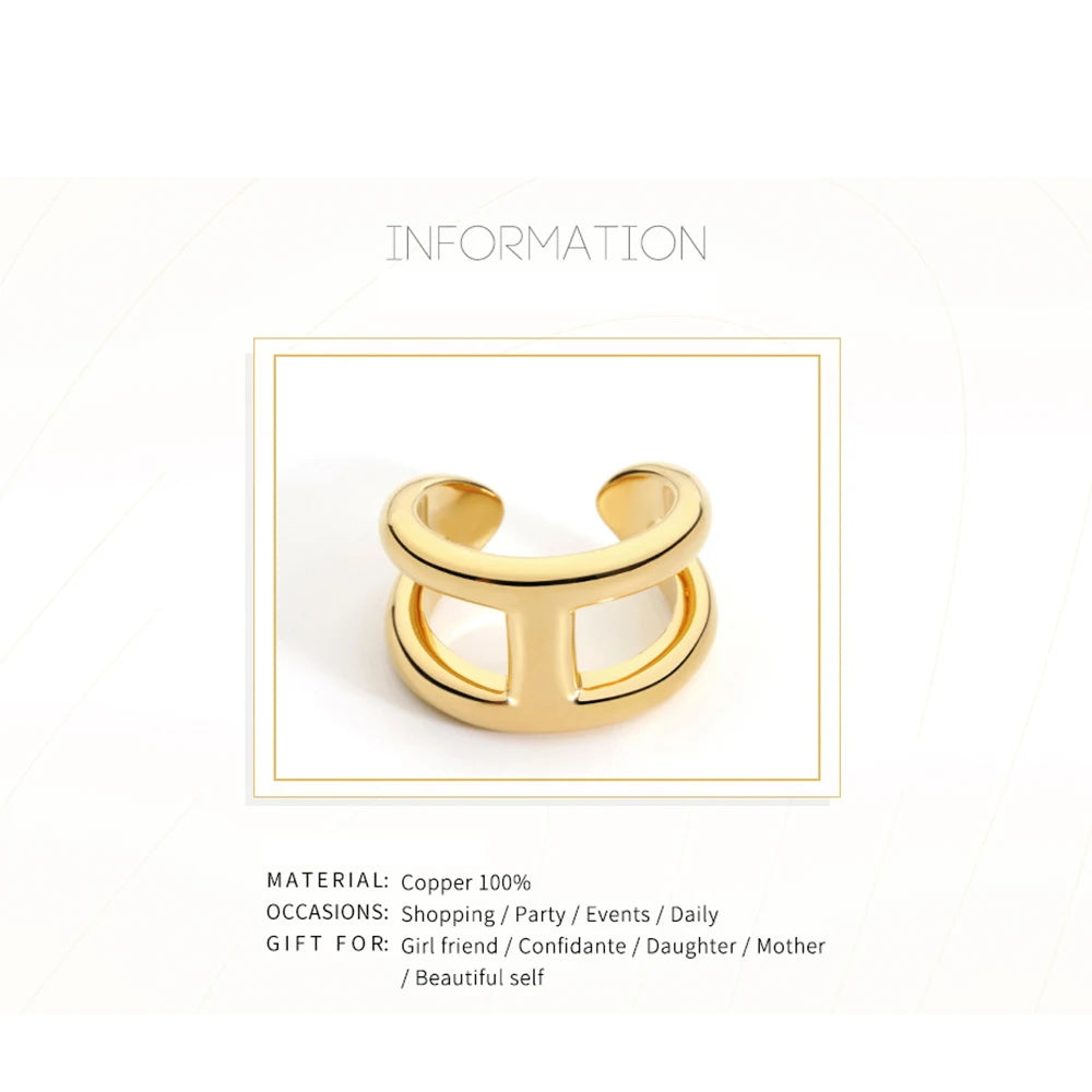 Trendy Minimalist High Polish Ring For Women IP 18K Plated