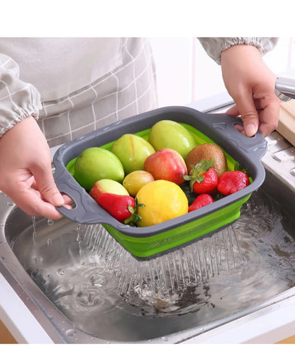 Silicone Folding Drainer Basket Portable Kitchen Strainer