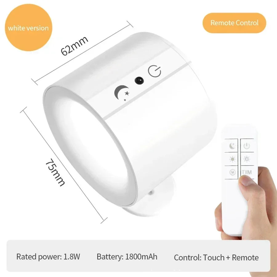 Modern Magnetic LED Wall Lamp Rechargeable 360° Rotation