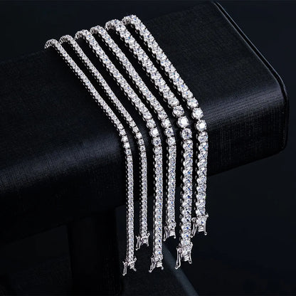 100% Real Moissanite Tennis Bracelet 925 Sterling Silver Plated