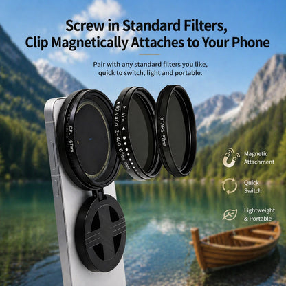 Magnetic ND Filter for Phone Adjustable Camera Lens Clip