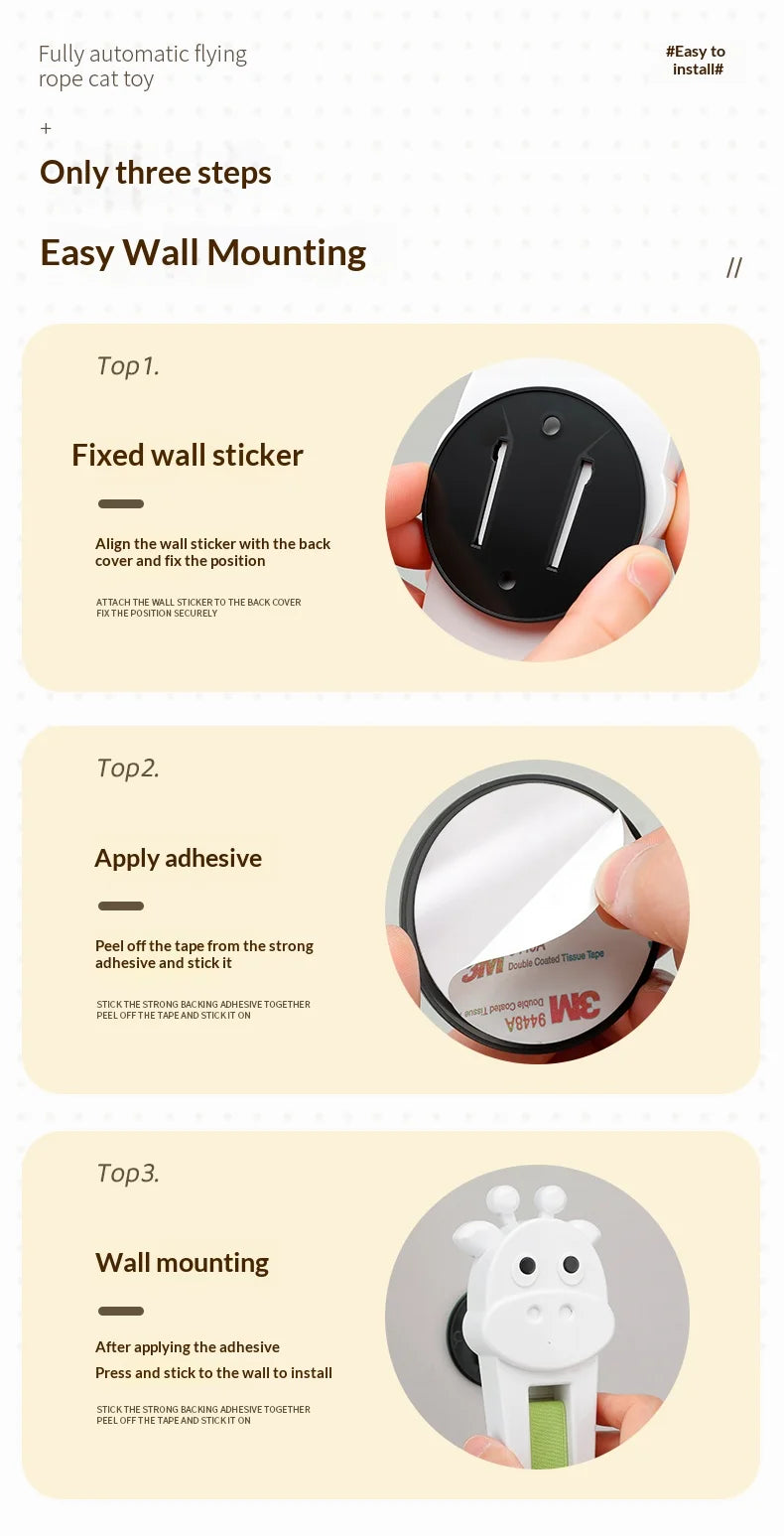 Automatic Interactive Cat Toy Wall Mounted Cat Teaser Wand