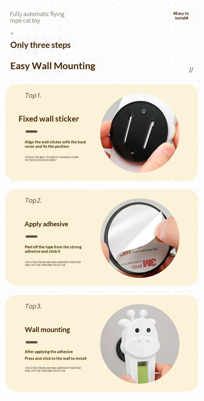 Automatic Interactive Cat Toy Wall Mounted Cat Teaser Wand