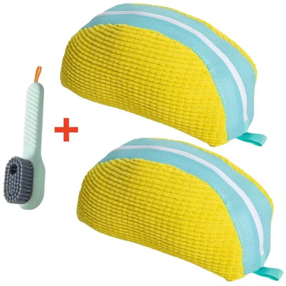 Shoe Washing Machine Bag with Liquid Shoe Brush Set