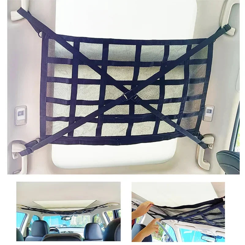 Car Ceiling Storage Net Pocket Auto Stowing Tidying