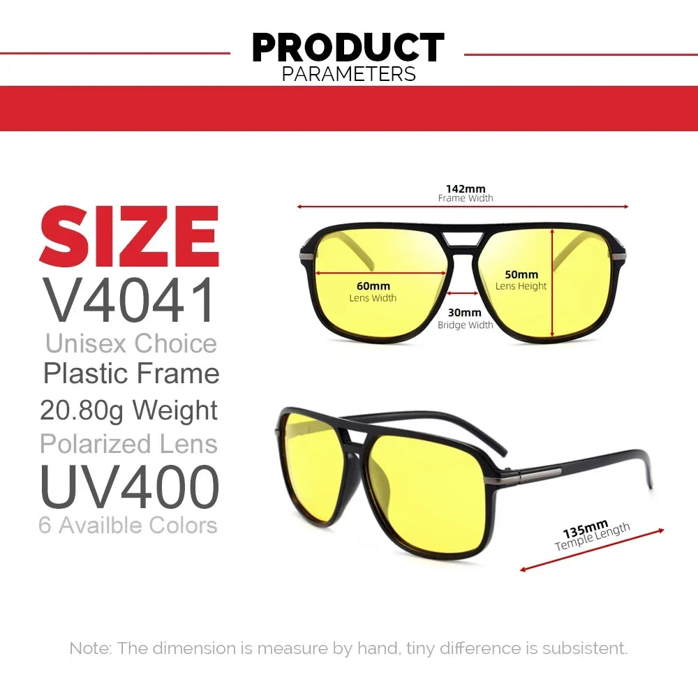 VIVIBEE Men Night Vision Sunglasses Photochromic Pilot