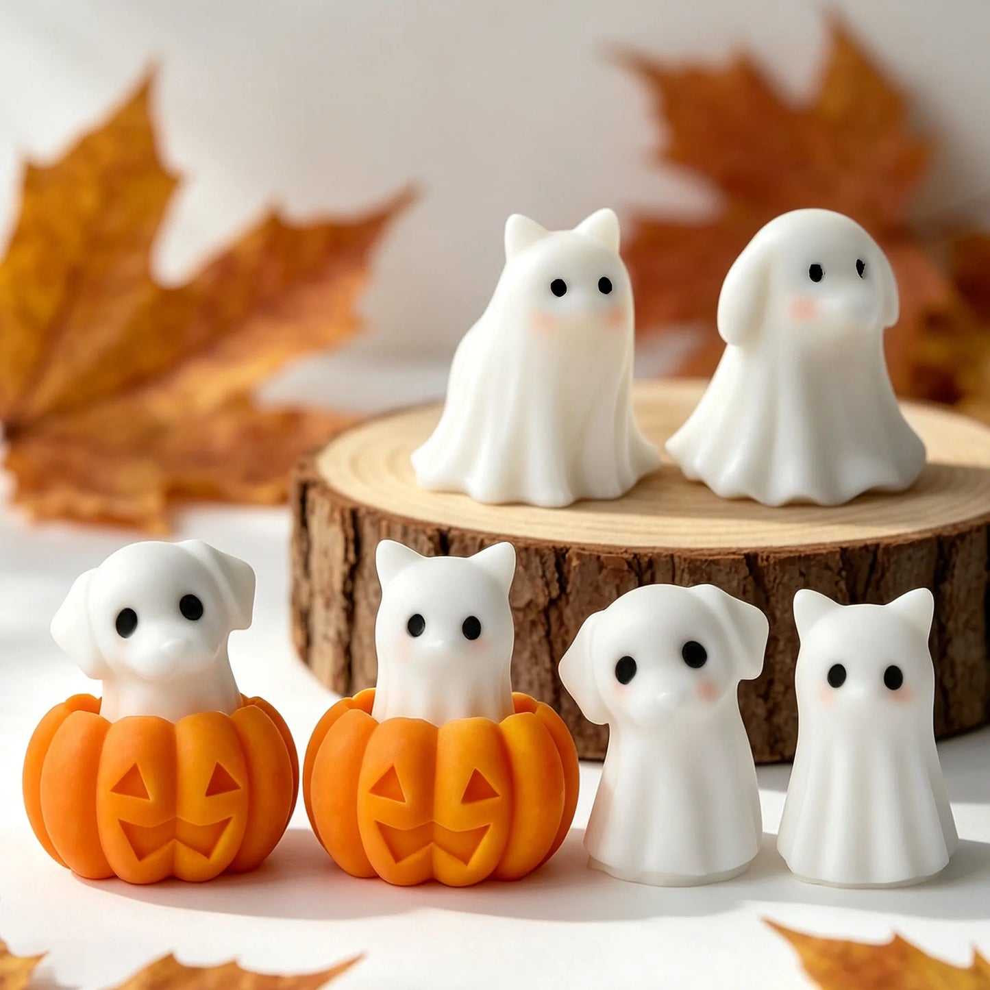 DIY Halloween Candle Spook Puppy Cat Silicone Mold