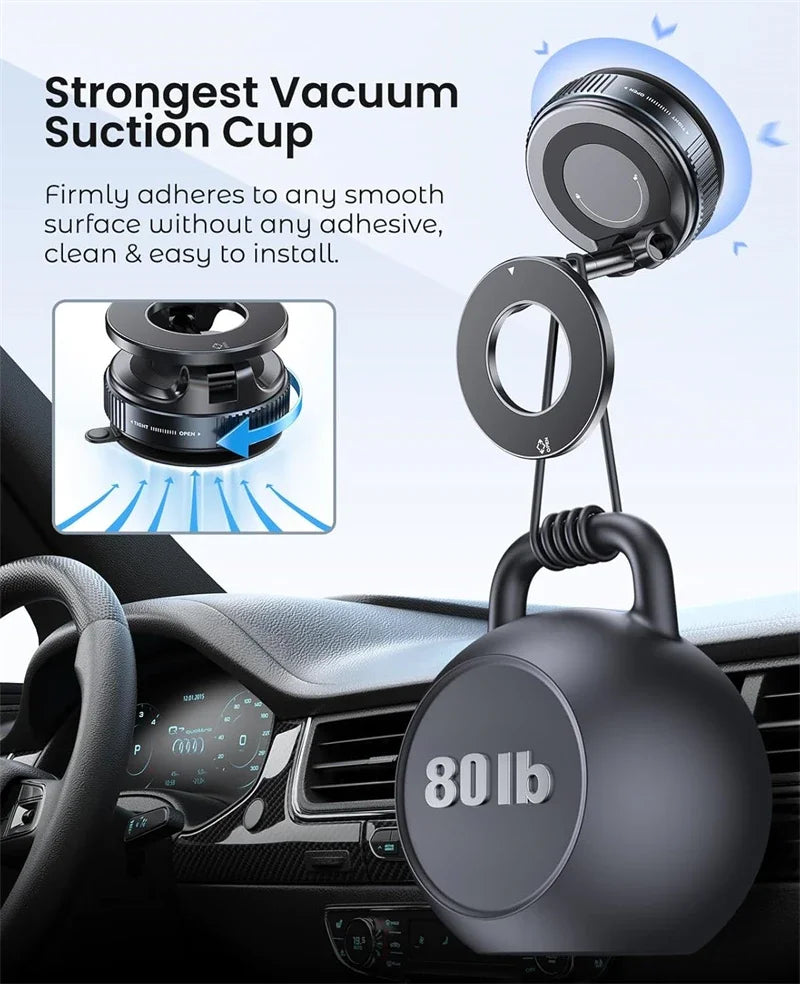 Car Mount Electric Vacuum Magnetic Holder Foldable Suction Stand